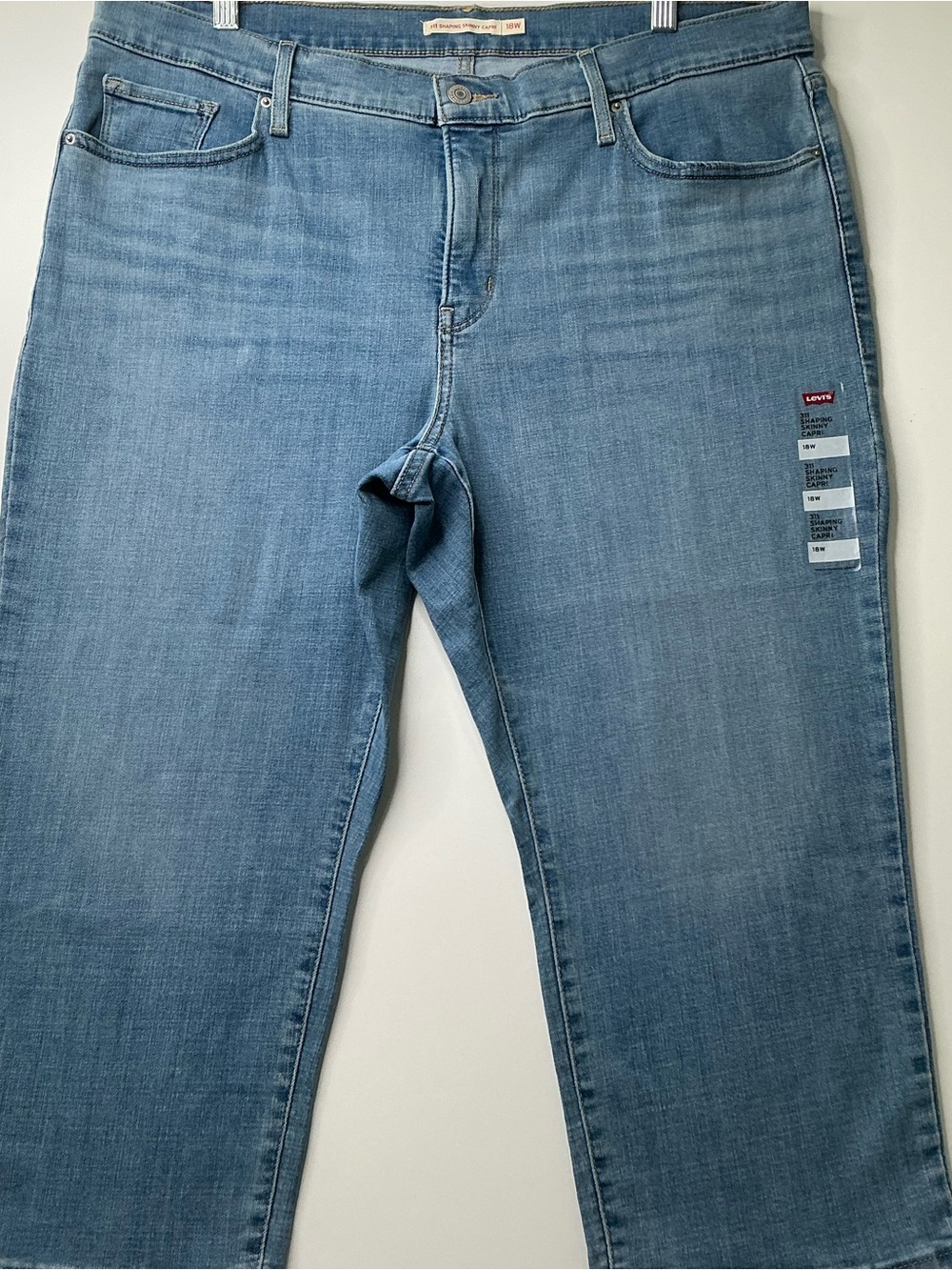 Levi's 311 Jeans Womens Shaping Skinny CAPRI Blue Denim Cotton 18W New